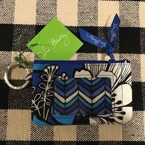 Vera Bradley Zip ID Case in Blue Bayou blue and white